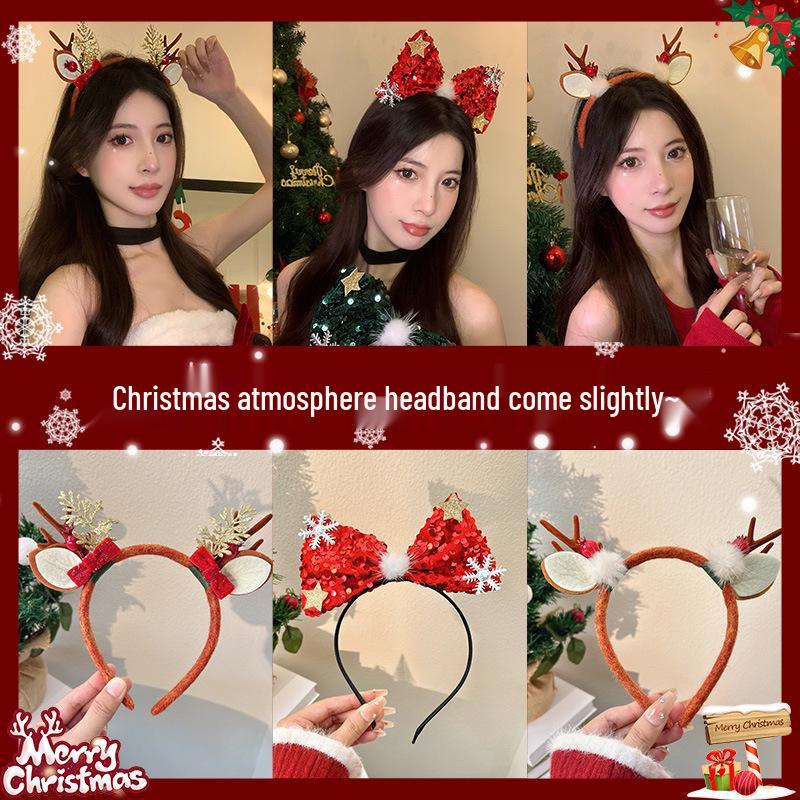 2025 New Style Women's Reindeer Antler Headband - Christmas Holiday Hair Accessory & Gift