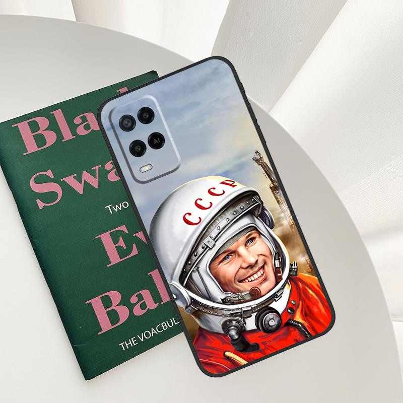 Yuri Gagarin Y Laika Fodral För Oppo A15 A16 A17 A52 A72 A76 A96 A54 A74 A94 A54S A57S A58 A78 A98 A57 A77 Skydd