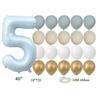 22pcs/set Baby Blue Series Latex Balloon Vintage Blue Foil Number Balloon For Boy's Birthday Party Anniversary Decoration Supply