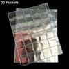 20/30/42 Pockets Clear Ring Coin Holder Album Badge Per Page Money Collection