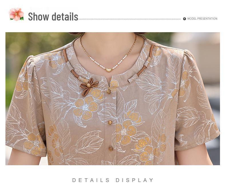 2026 Summer Fashion Slimming Dress for Mom: Elegant Chinese Style for Middle-aged Women