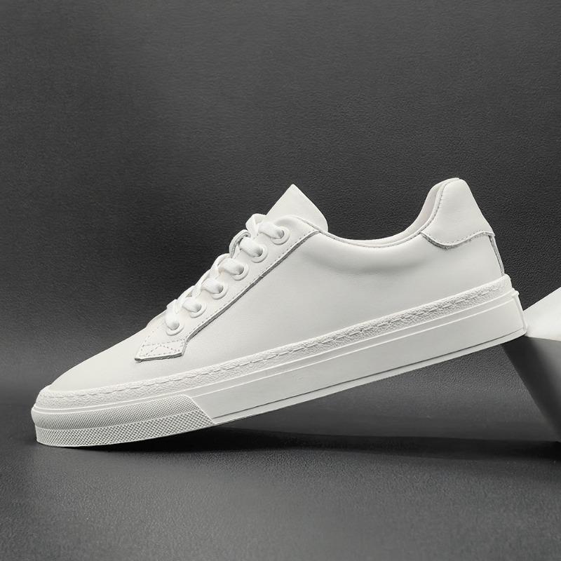 

Leather board shoes men s trendy versatile shoes men s shoes men s light luxury high-end casual shoes men s flat shoes 38 белый