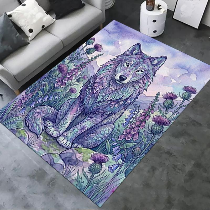 2025 New Dreamy Watercolor Animal Carpet Rug for Living Room Bedroom Home Sofa Decoration,Kids play Non-slip Floor Mat02