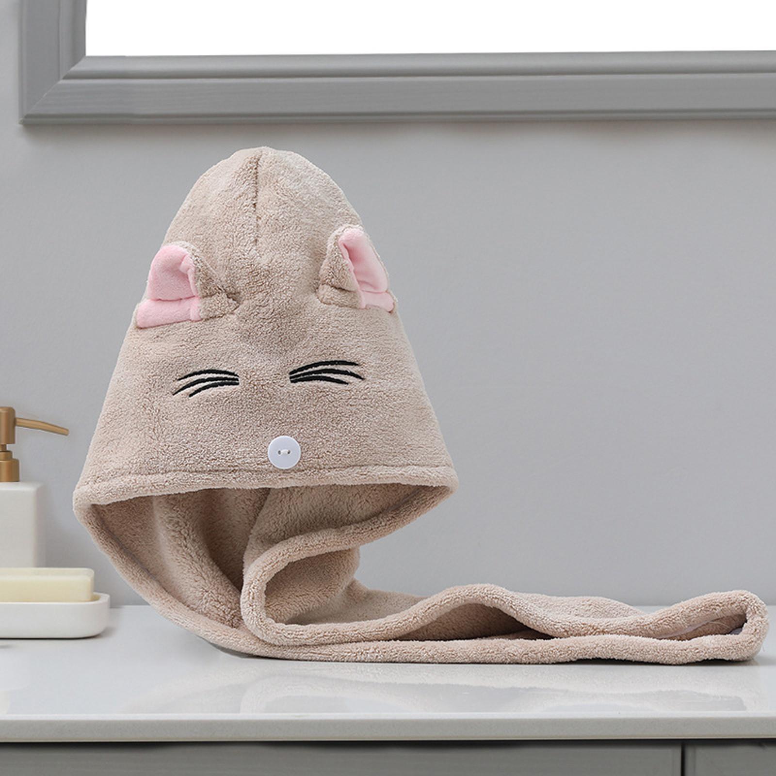 Instant Dry Hair Towel Fast Drying Hair Towel Fast Absorbent Hat Cap кофейный