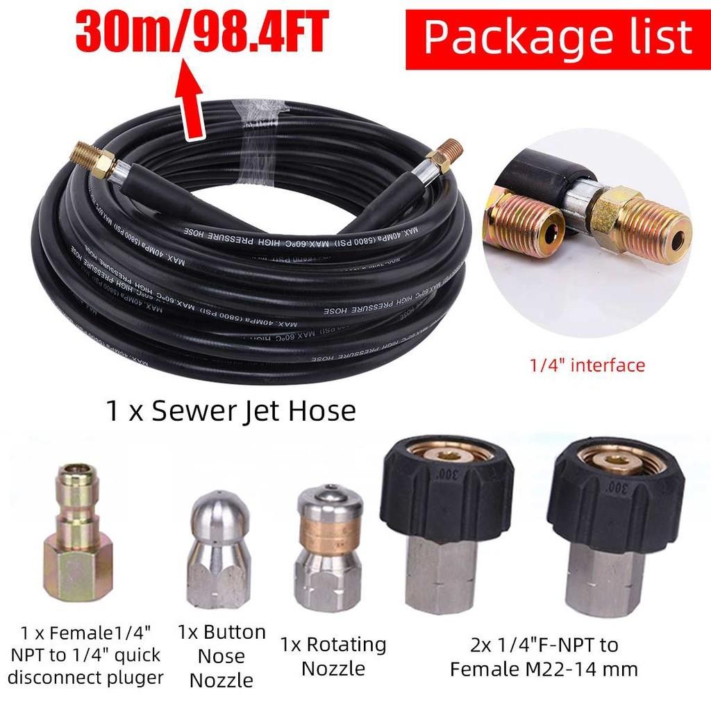1/4 inch NPT High-quality Sewage Spray Hose Pipe Cleaner High Pressure Washer Sewer Drain Cleaning Hose Nozzle