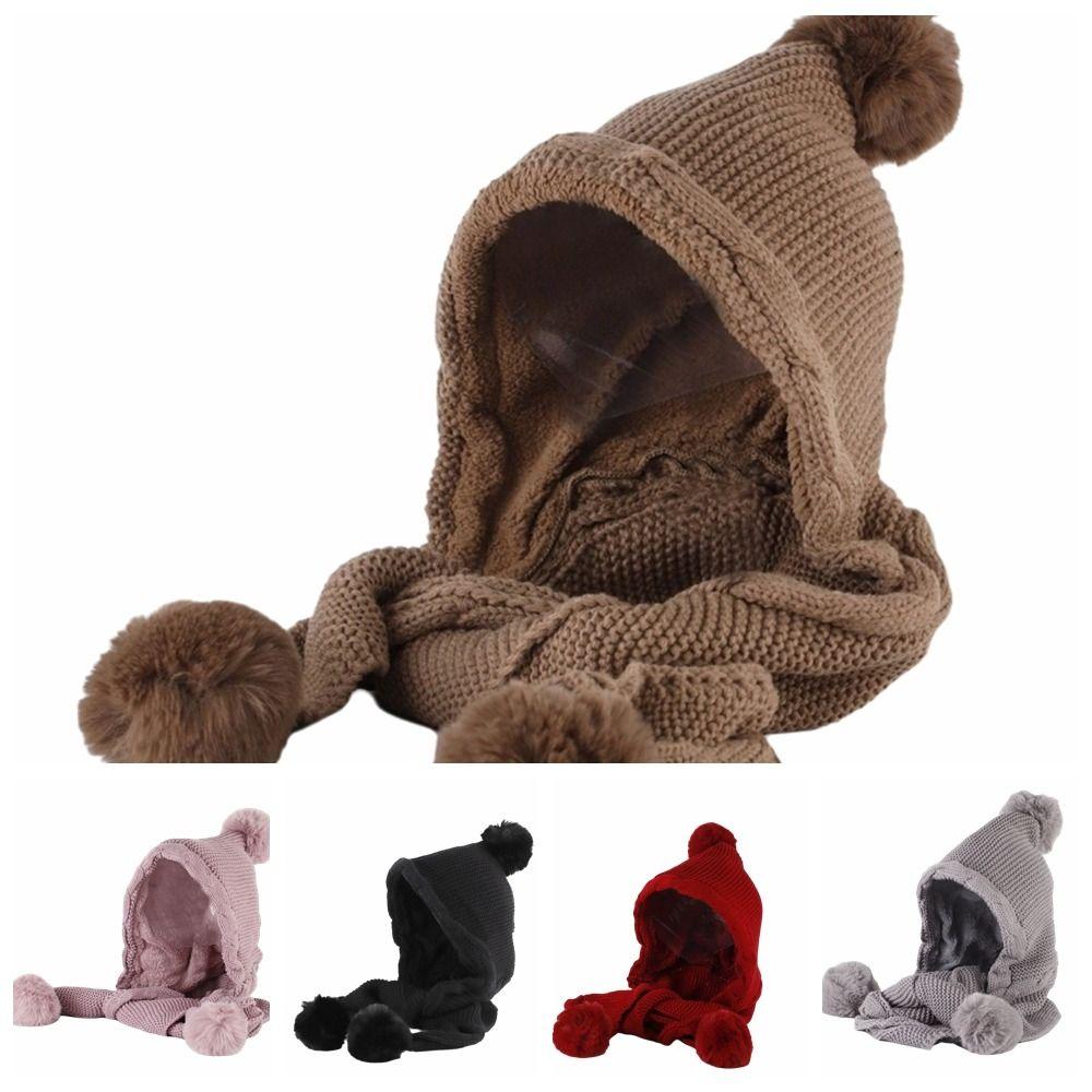 Neck Warmer Knitted Hat Scarf Set Twist Neckerchief Fashion Cycling Balaclavas Hat  All-match