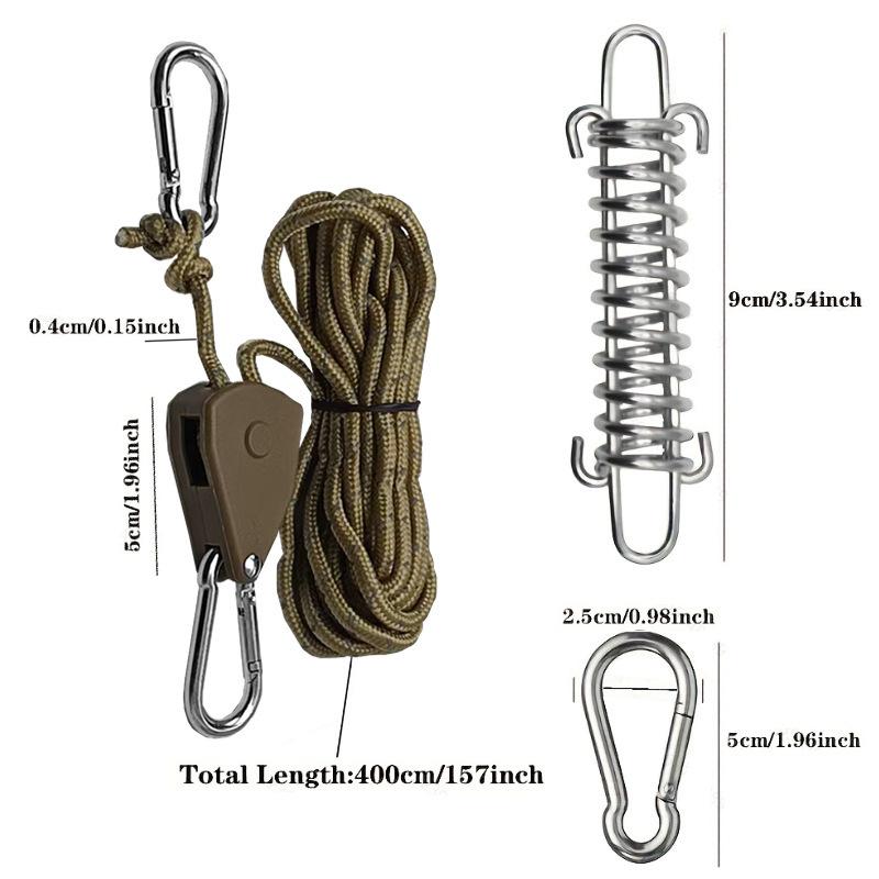 1PC Camping Metal Pulley Tent Rope, Tarp Extension Rope, Windproof Rope, Lifting Rope, Tent Tent Tent Tent Elastic Rope, Holiday Gift