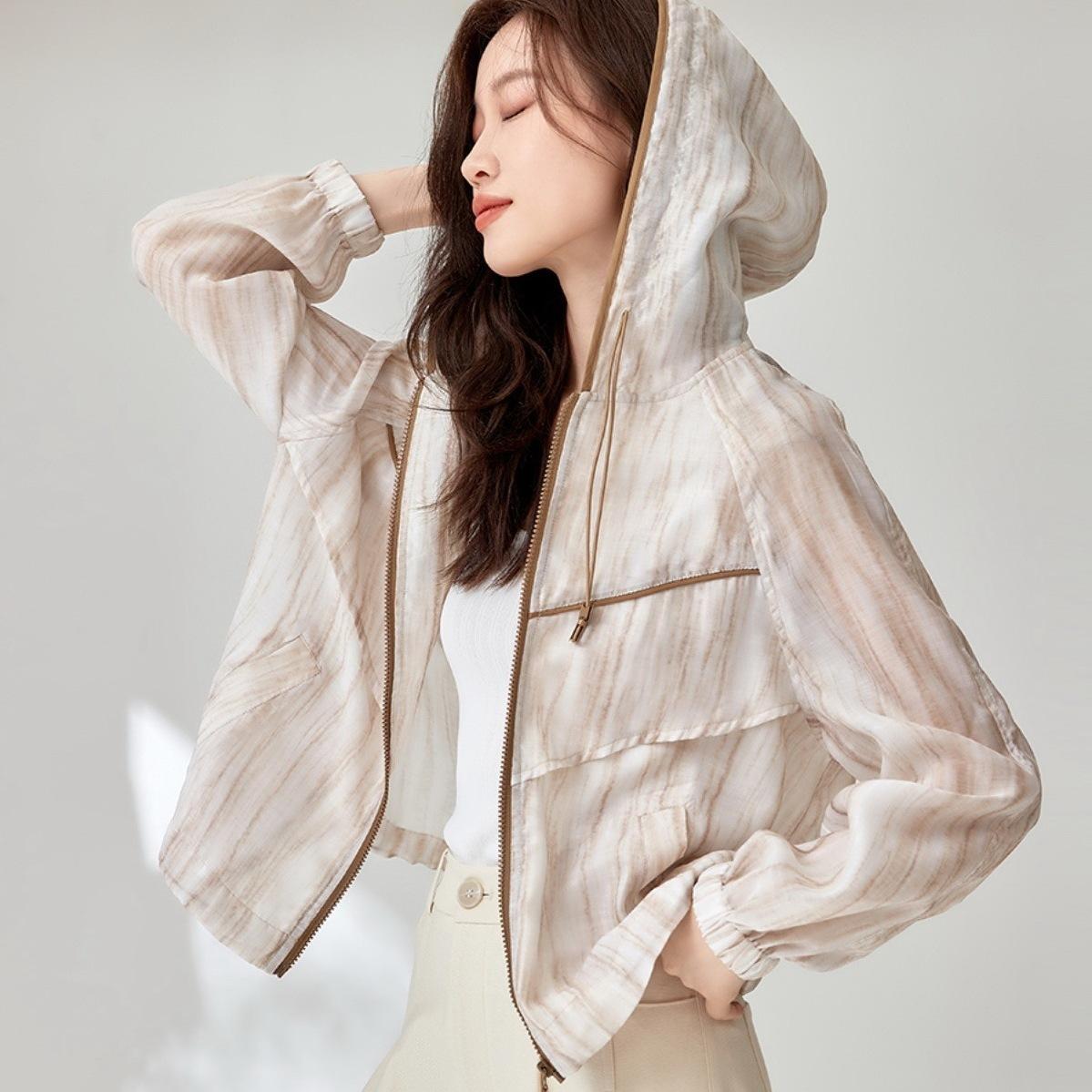 

Тонкая рубашка с капюшоном и текстурой для кондиционирования воздуха. Осень. Новая корейская повседневная куртка для женщин. 3XL