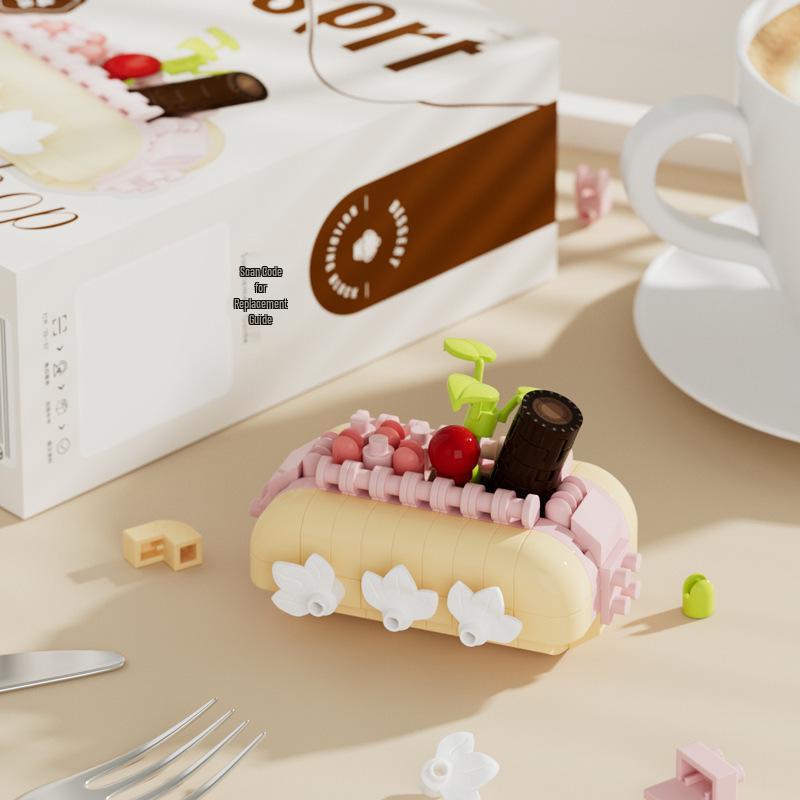 Handmade Strawberry Chocolate Lego Cake Building Toy - Children's Birthday Gift