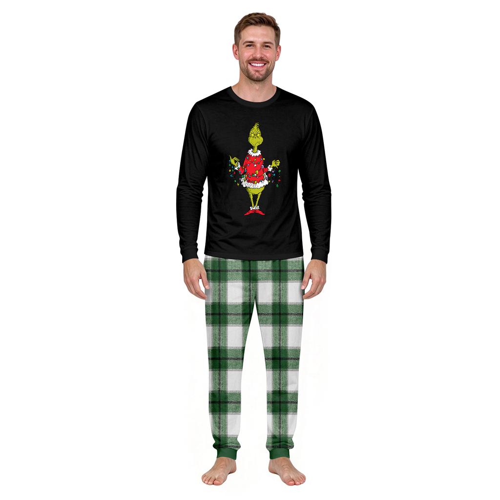 Christmas Print Crewneck Top and Jogger Pants Set Two Piece Holiday Casual Outfit