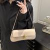 Women's Vintage Solid Color Smooth Texture Shoulder Bag Elegant PU Leather Flap Small Underarm Bag  for Dating, Outings, Parties