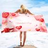 Valentine's Day Beach Towel Bath Sheet Towels Love Hearts Oversized Microfiber Sandless Beach Towels for Swimming Extra Large