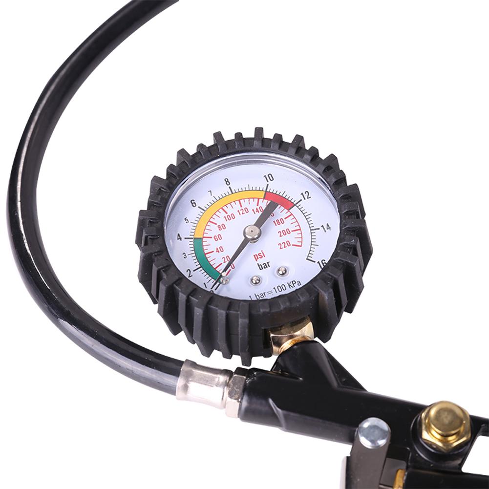Car Tire Pressure Gauge 0-16Bar/0-230PSI Auto Tire Pressure Inflator Gauge High Precision Meter Detector For Car Motorcycle Bike