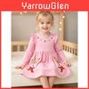 Mädchenkleid mit Cartoon-Tierprint für Kleinkinder, Winter- und Herbstmode