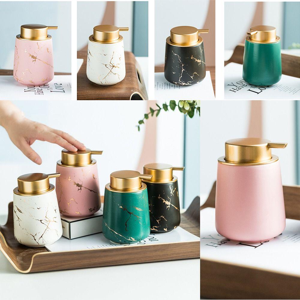 Easy To Press Lotion Soap Bottle Ceramic Gel Hand Sanitizer Bottle Soap Pump Dispensers  Kitchen
