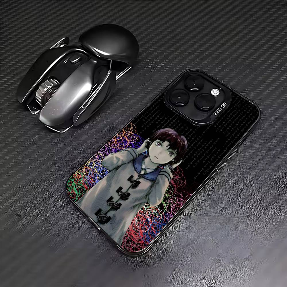 

S-Serial Experiments L-Lain Phone Case For iPhone17,16,15,14,13,12,11 Plus,Pro Max Colored Silver Plated Inside Cover iPhone13PROMAX