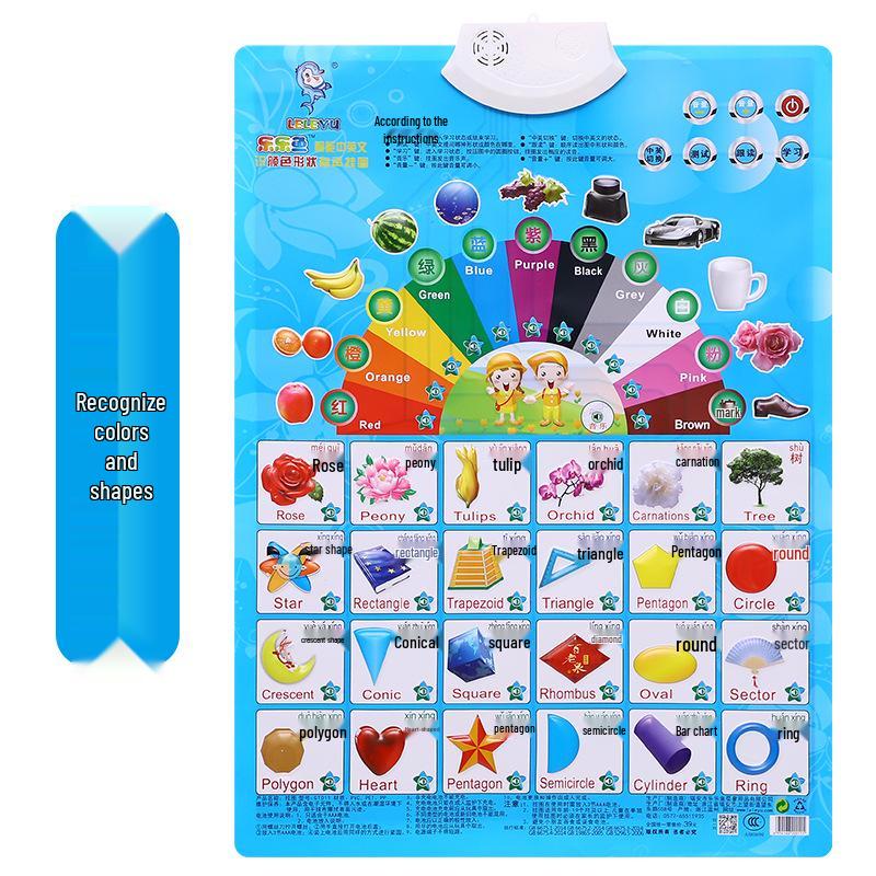 Leleyu Embossed Sound Wall Chart: Early Education Toy for Kids (Pinyin & Numbers Learning)