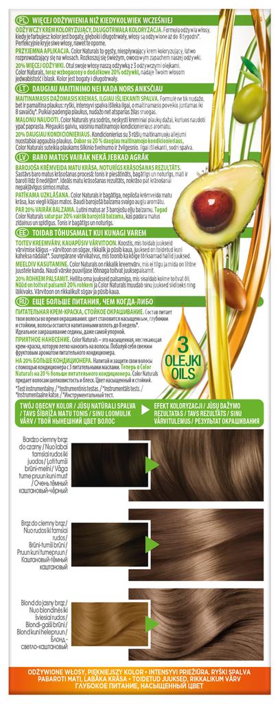 Garnier Color Naturals Hair Cream, Permanent, Nourishing Color, No. 6