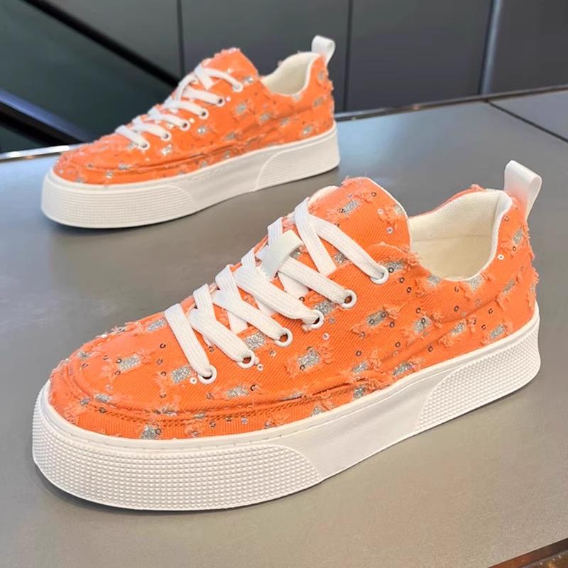 

Sneakers Korean Style Sequin Round Toe Casual Shoes for Men Breathable Flat Legitimate 2025 Designer Luxury Man Shoe 44