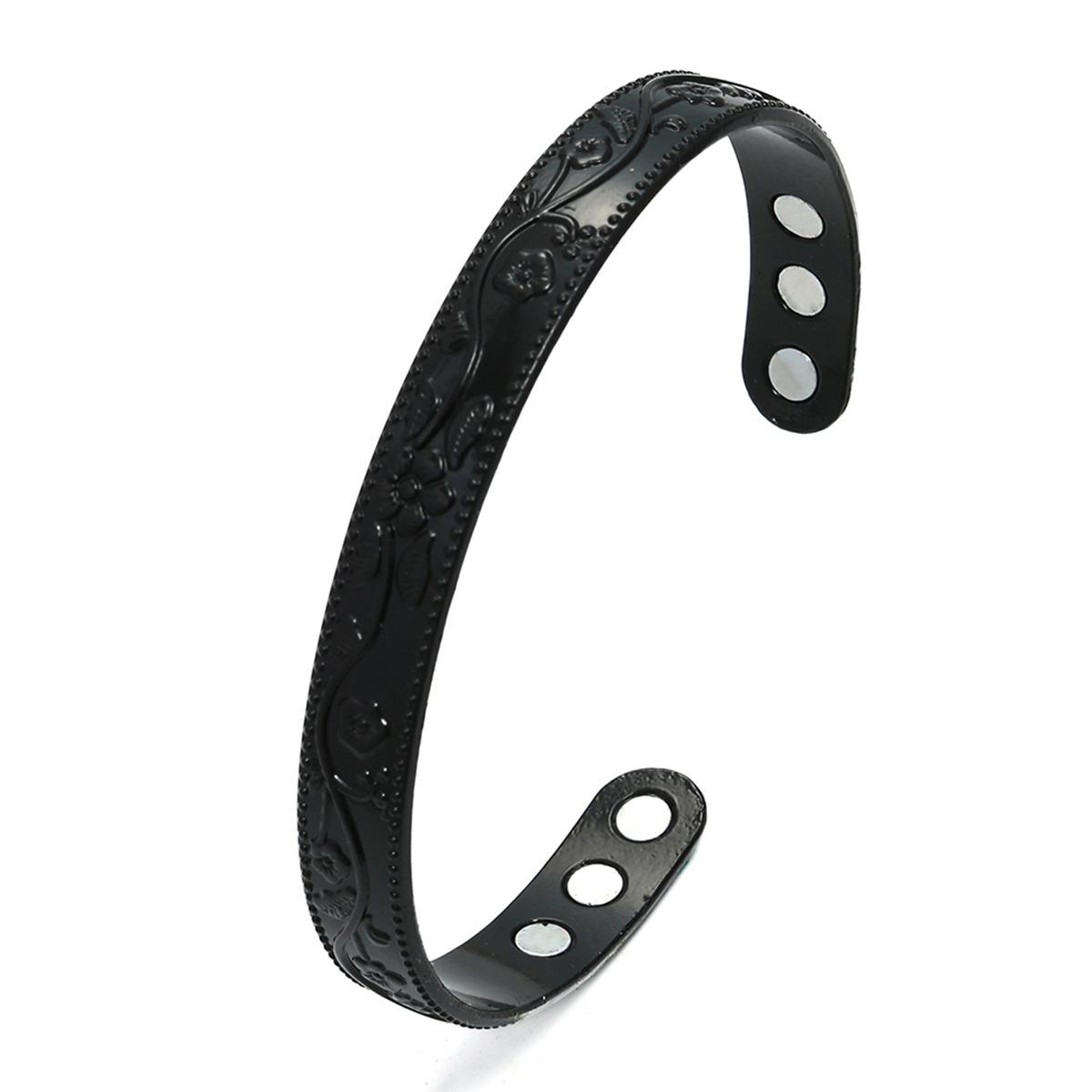 

Magnetic Bracelets Rose Copper Adjustable Cuff Bangles Women Men Energy Jewelry