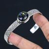 American Dichroic Glass Gemstone 925 Silver Birthday Sister Boho Bangle Bracelet