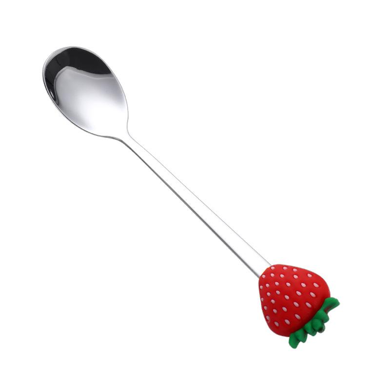 Stainless Steel Fruit Shaped Coffee Spoons Fruit Dessert Spoon Fork Candy Tea Spoon Drink Tableware Kitchen Supplies