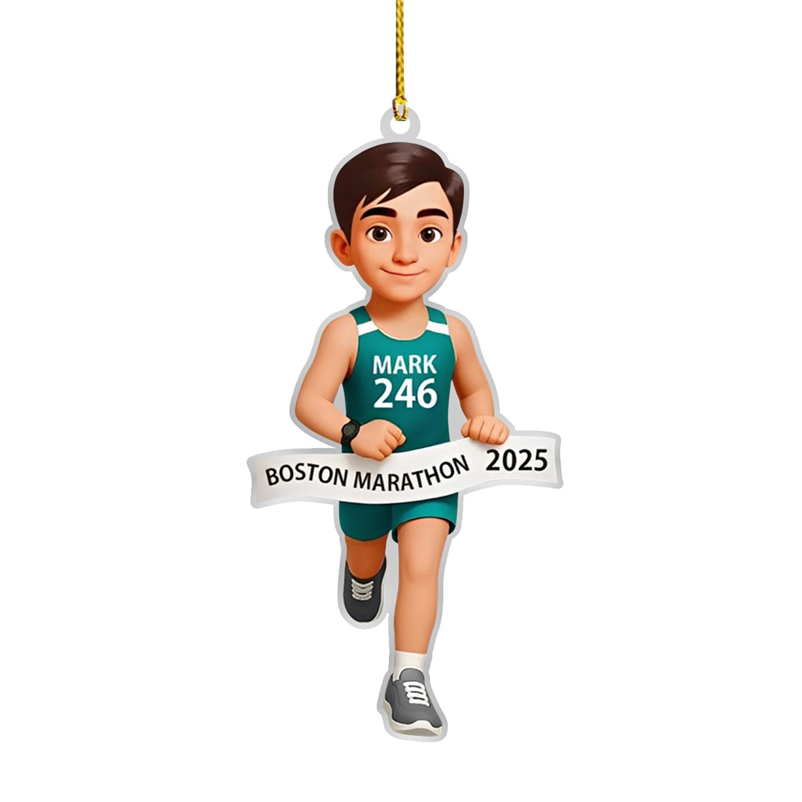 

2D Runner Keychain, Personalized Runner Keychain, Running-themed Keychain, 2025 New York Keychain, Gift For Running Enthusiasts. One Size