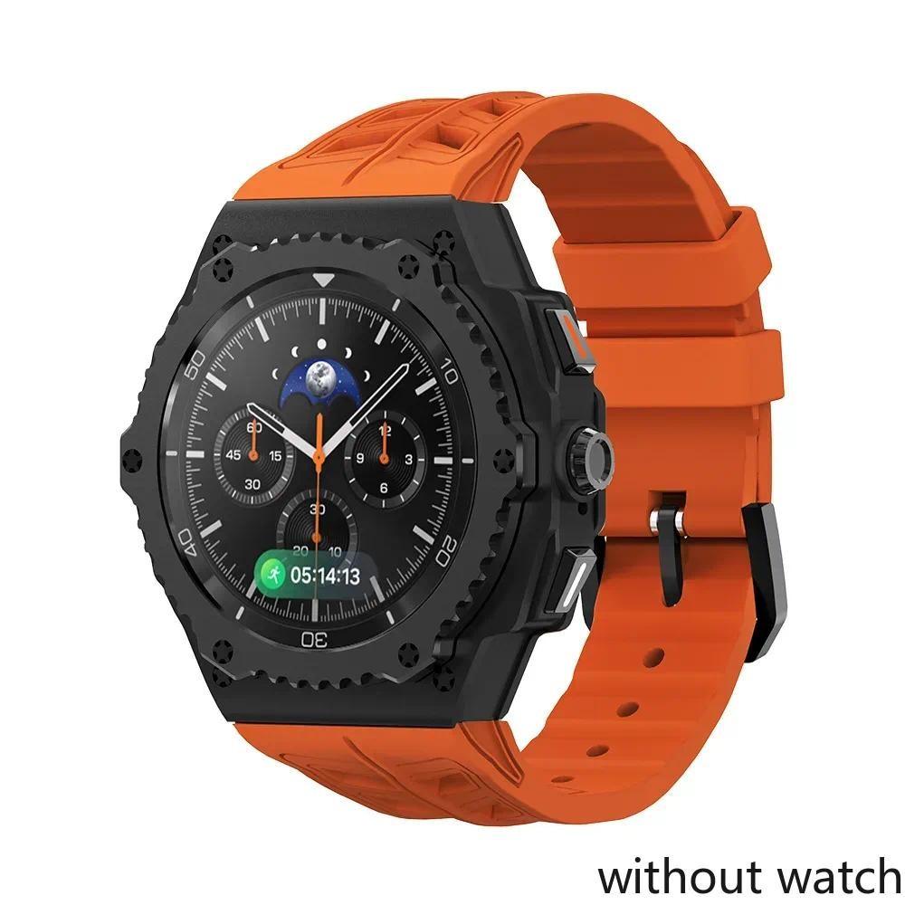 Luxury Mod Kit Alloy Metal Case For Samsung Watch 8 Classic 46mm Rubber Band For Galaxy Watch 8 Classic 46mm Kit Accessories