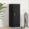 Black Oak Entrance Shoe Cabinet with Doors, Shoe Storage Cabinet, 32x35x92 Cm, Composite Wood.