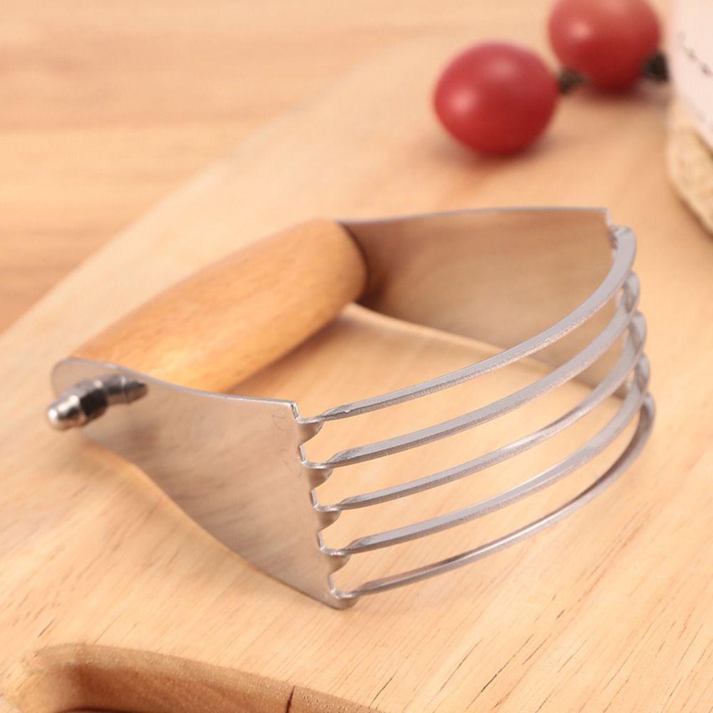 Teigschneider aus Edelstahl Holzgriff Mehlschneider Eierschläger Teigmischer Sahne