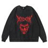 Heavyweight 360g Washed Vintage Berserk Anime Streetwear Cotton Pullover Hoodie-Free Crewneck Sweatshirt Men