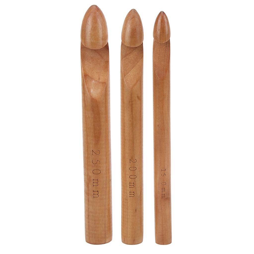Large Crochet Hooks 20cm Ergonomic Design Premium Natural Bamboo Glossy Crochet Hook