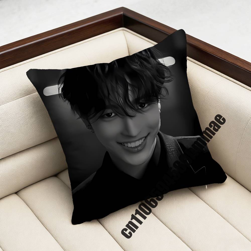 For A-Ateez K-Kim Hong Joong Throw Pillow Case Sham 45X45Cm 40X40Cm Square Car Pillowcase Pad Cushion Cover