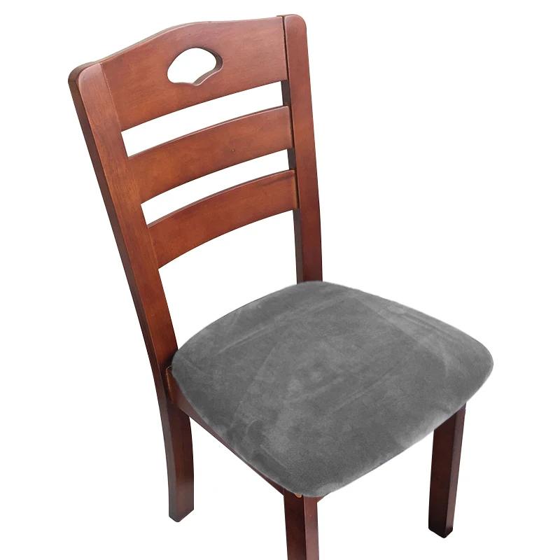 1/2/4/6 Pieces Velvet Fabric Super Soft Seat Cushion Covers Stretch Chair Cover Slipcovers For El Banquet Dining Living Room