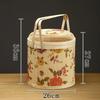 Kitchen Basket for Rice Dumplings and Mooncakes, Souvenir Packaging, Round Peony Flower, Portable Bamboo Basket, Bamboo