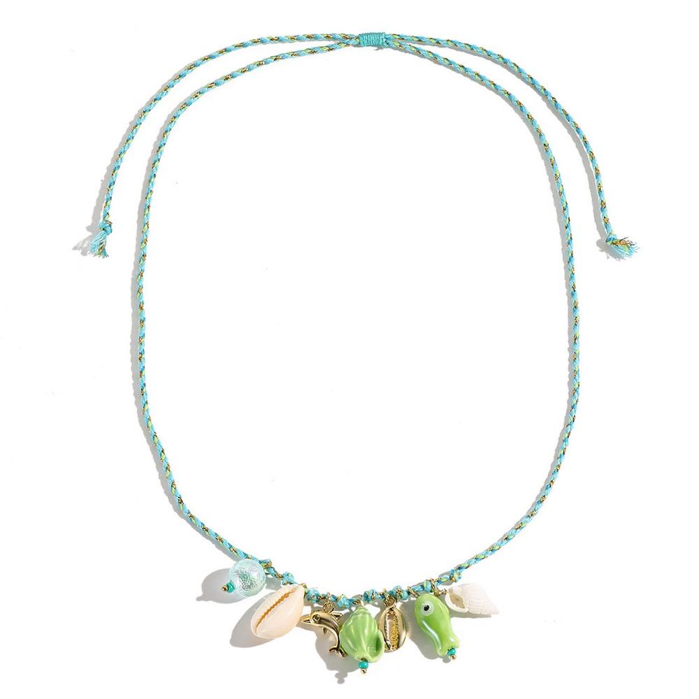 Ornaments Shell Starfish Necklace Adjustable Shell Starfish Beach Chain  Women