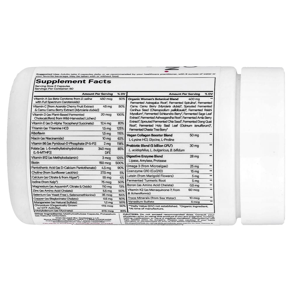 Codeage Fermentierte Multivitamin-Kapseln für Frauen, 120 Stück