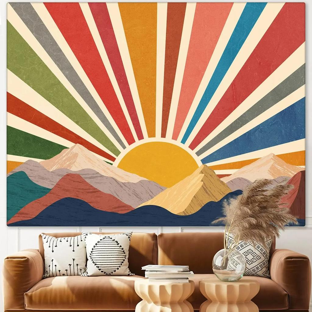 Vintage Sun Tapestry Office Living Room Decoration Home Wall Tapestry