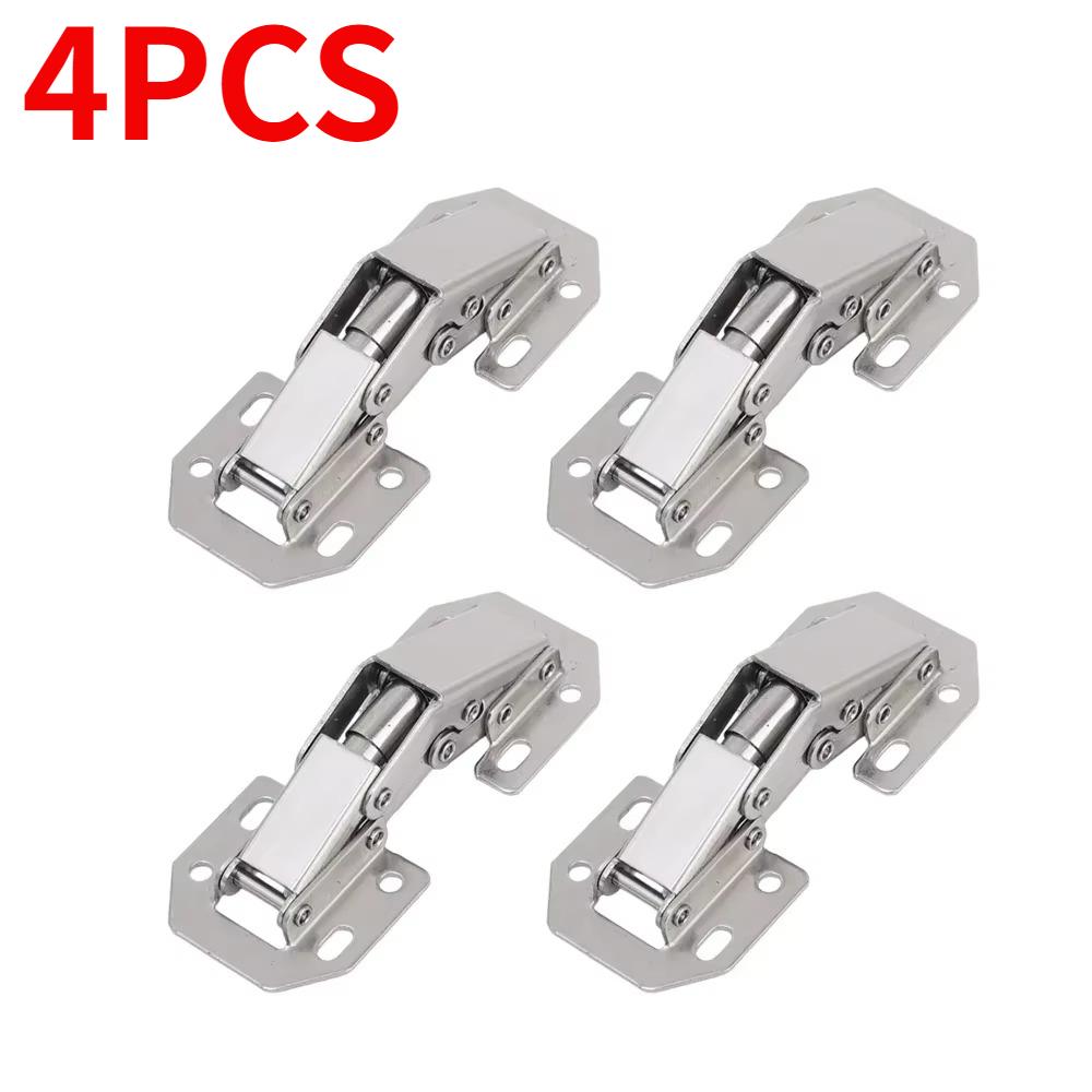 10-1PCS 90 Degree Steel Cabinet Hinges No-Drilling HoleHydraulic Buffer Hinge Kitchen Cabinet Cupboard Hinges Furniture Hardware