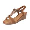 Travel slope heel sandals women's new ethnic open-toe matte travel women's shoes