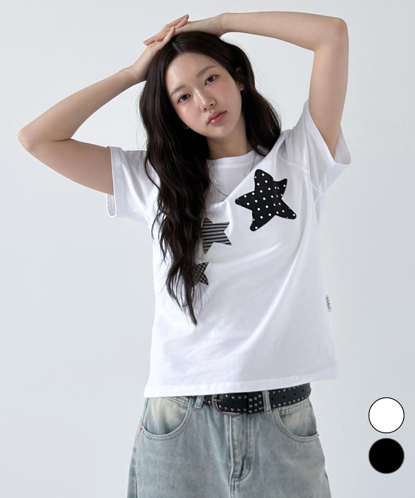 NTBC Dot On Star Graphic Short Sleeve T-Shirt_2 Colors