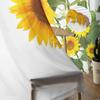 Sunflower Plant Butterfly Bouquet Leaves Flower Chiffon Sheer Drapes Living Room Bedroom Decor Window S Curtain