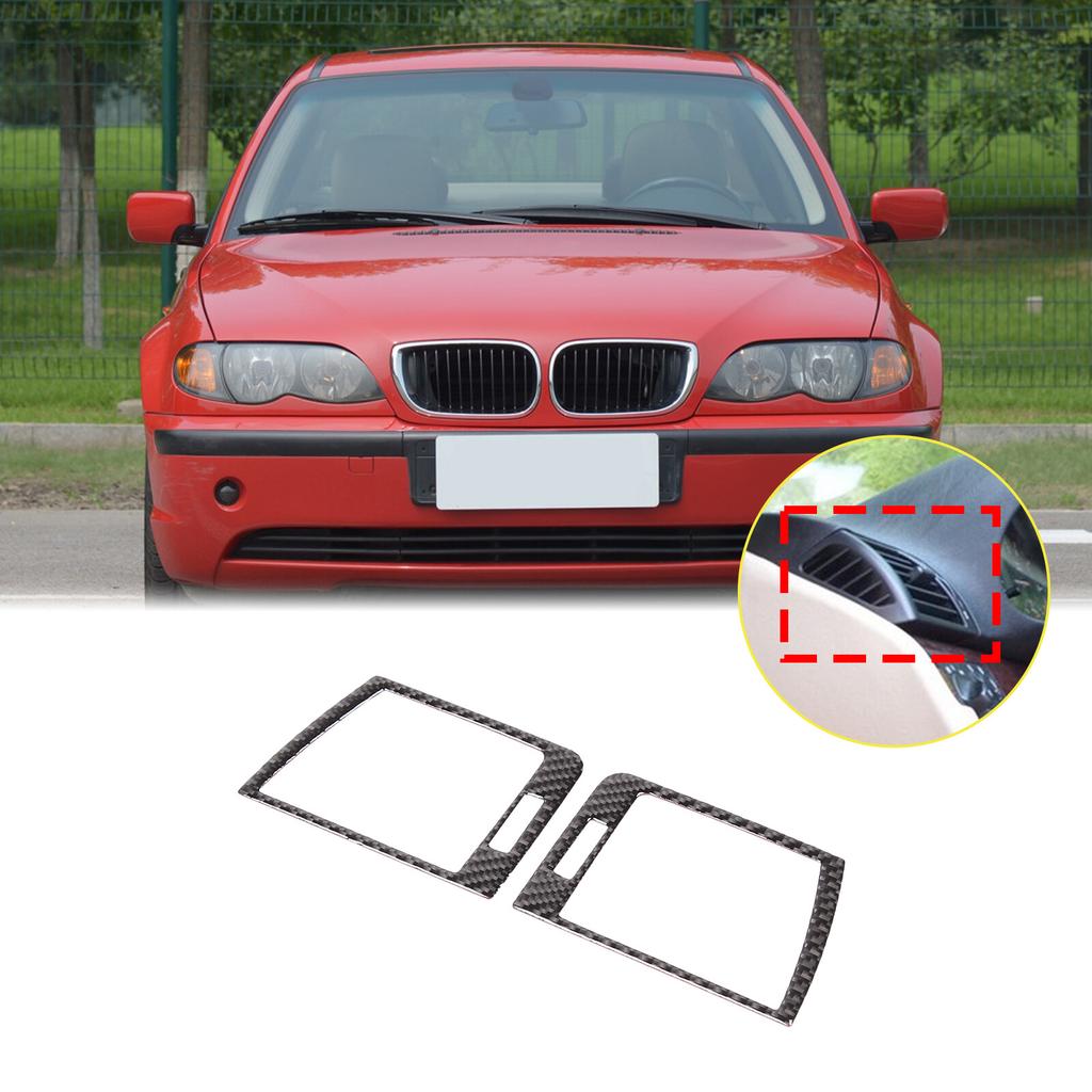 Carbon Fiber Dashboard Side Air Vent Outlet Trim Fit For BMW 3 Series E46 98-05