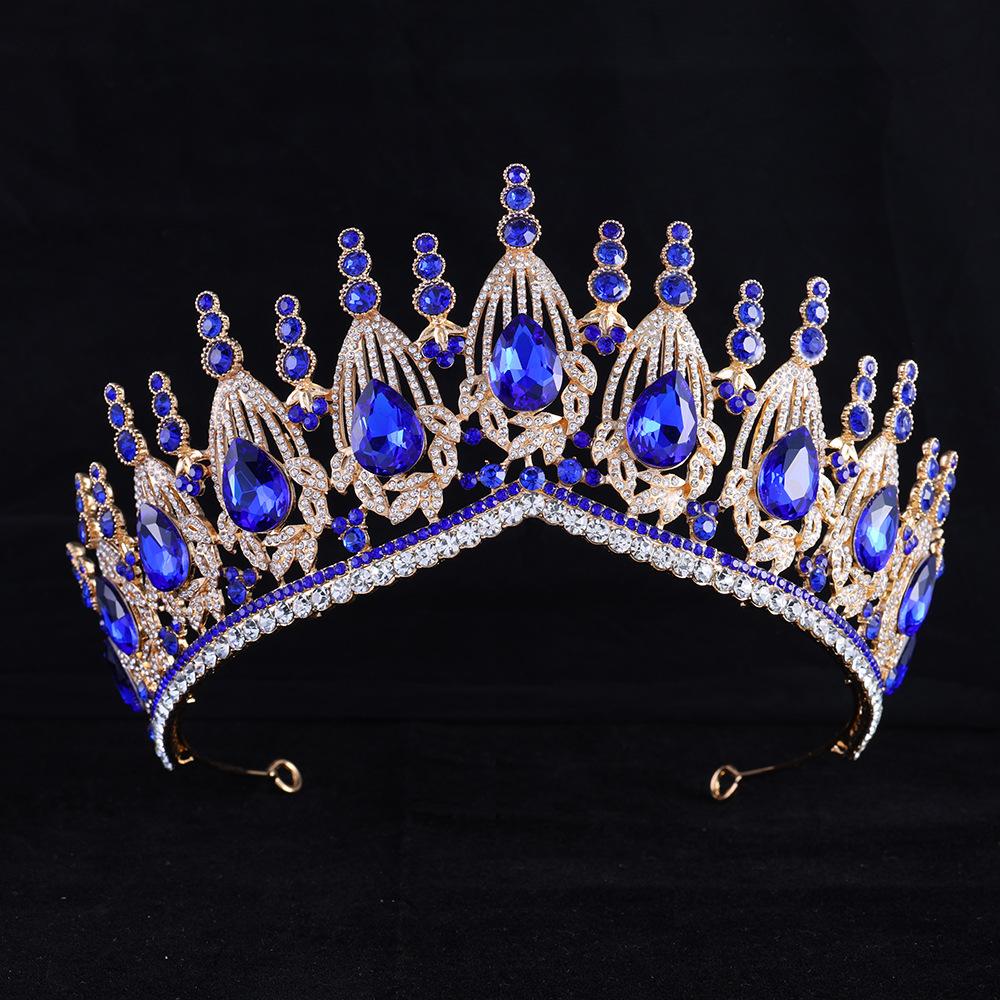 DIEZI 17 Colors Luxury Princess Opal Crystal Crown For Women Girls Wedding Elegant Luxury Baroque Tiara Party Hair Dress Jewelry