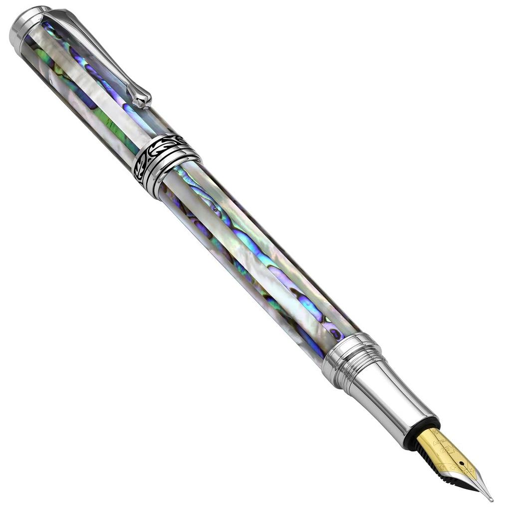 Xezo Maestro Jubilee Rollerball Saltwater White Mother of Pearl and Paua Limited Edition of 223 Handcrafted by Each Pen is Unique Pen, Shell, Pieces,