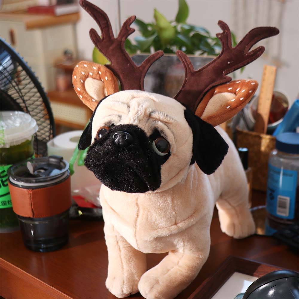 Elastic Cat Antlers Headband Soft Pet Reindeer Cap Cute Pet Antlers Headwear  Christmas