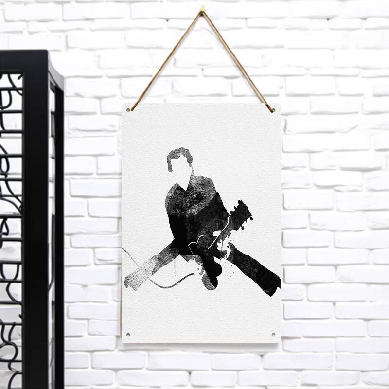 

Abstract Ink Style Guitarist Silhouette Decor Modern Minimalist Home Wall Metal Iron Art Hanging Painting 7.9x11.8In(20x30cm)