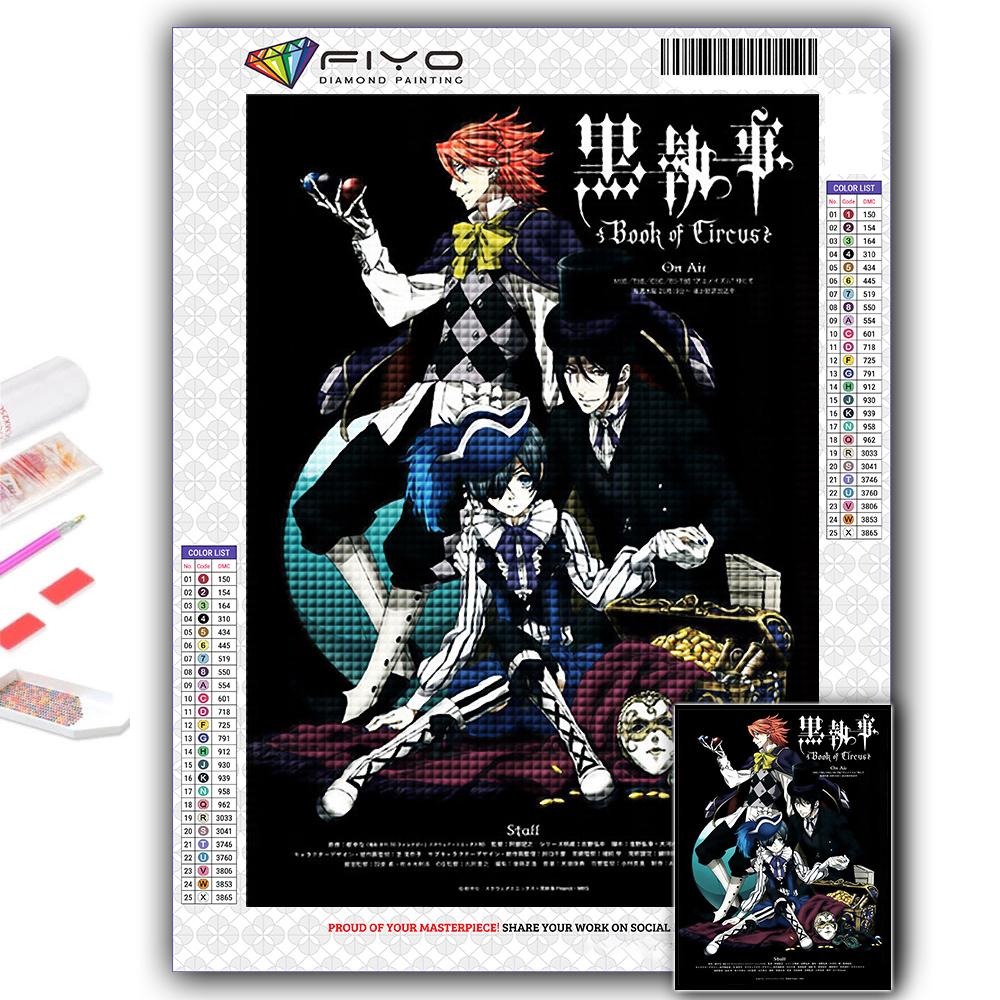 5D Diy Diamond Painting Anime Black Butler Cross Stitch Full Diamond Embroidery Mosaic