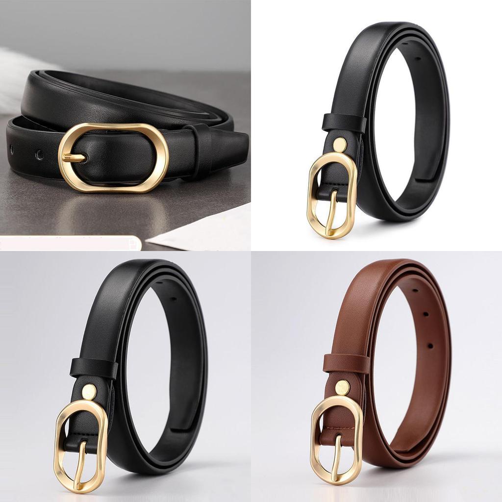 Fashion Minimalist Women Belt With Metal Pin Buckle For Business Leisure And