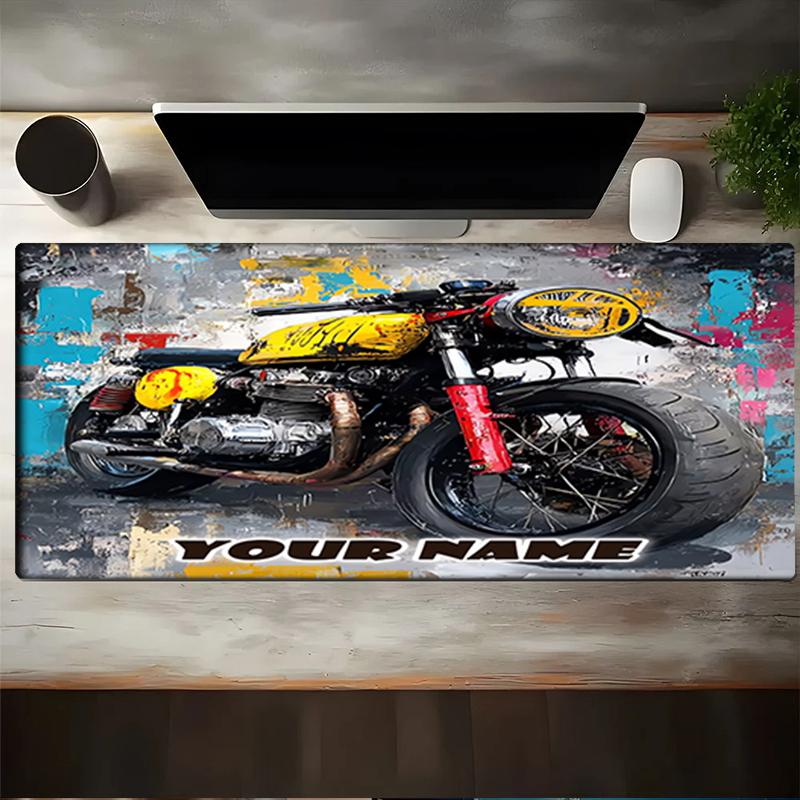1PC Custom Name Custom Motorcycle Artwork Mouse pad, keyboard and mouse desk pad, for computer notebook Birthday Gift For Any Room Or Office
